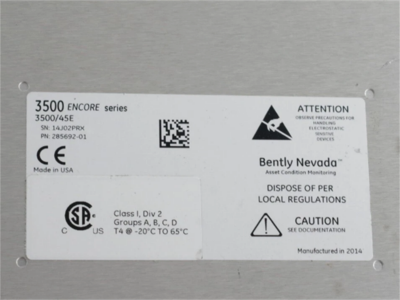 وحدة مراقبة الموضع 3500/45E Bently Nevada 285692-01