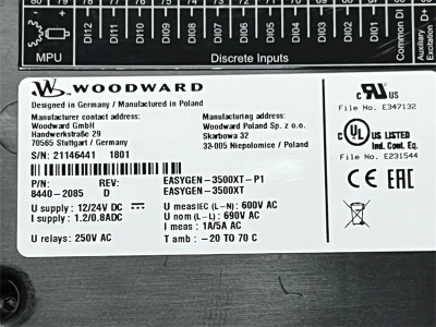 وحدة تحكم في المولد Easygen3500XT من Woodward طراز 8440-2085